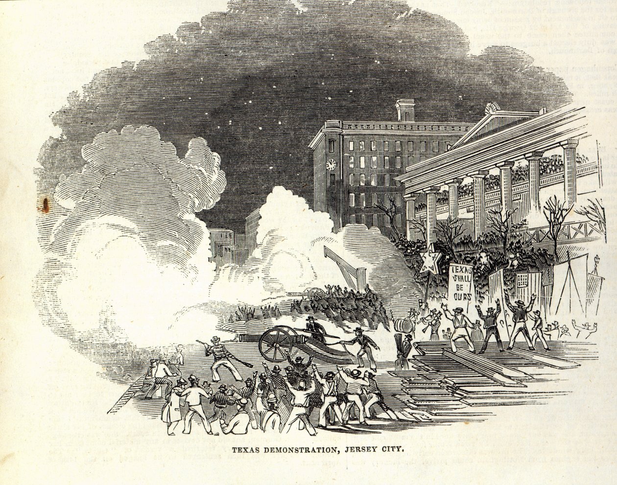 Demonstration at Jersey City in favour of the Annexation by the United States of Texas by American School