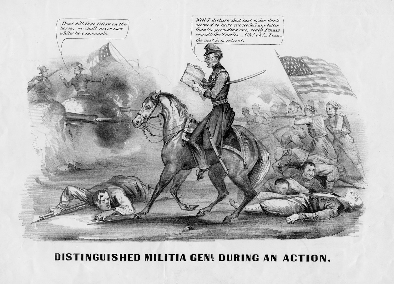 Distinguished Militia Genl. During an Action by American School