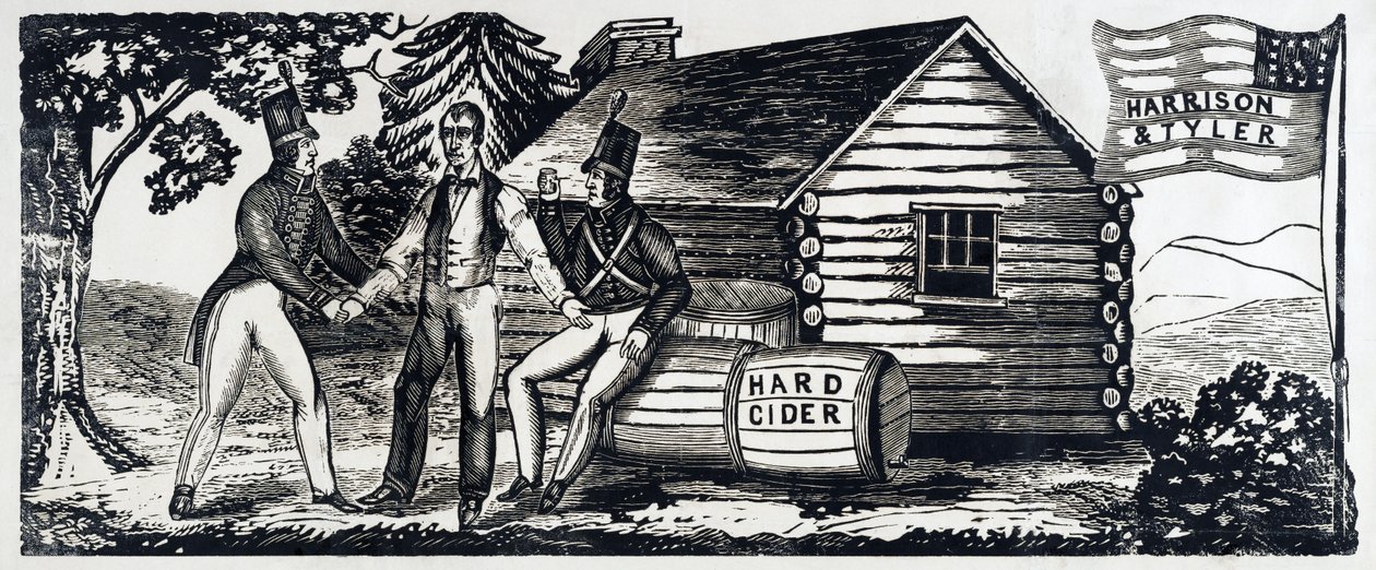 Emblem for the Harrison & Tyler Presidential Campaign in 1840, pub. 1840 by American School