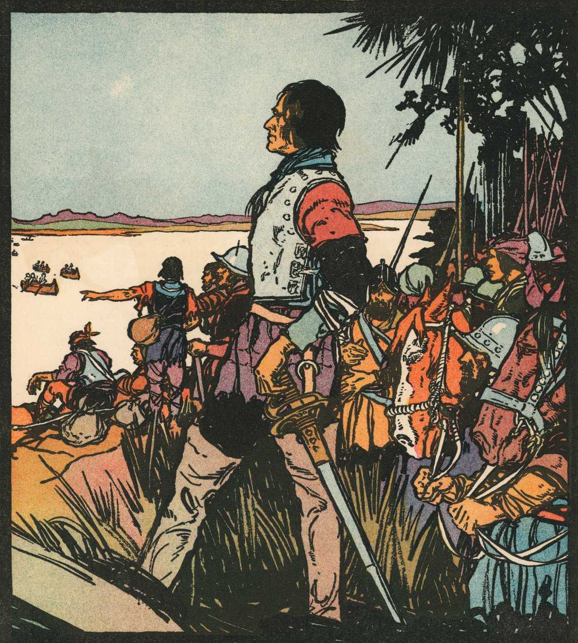 Explorers: Hernando De Soto on the Mississippi River by American School