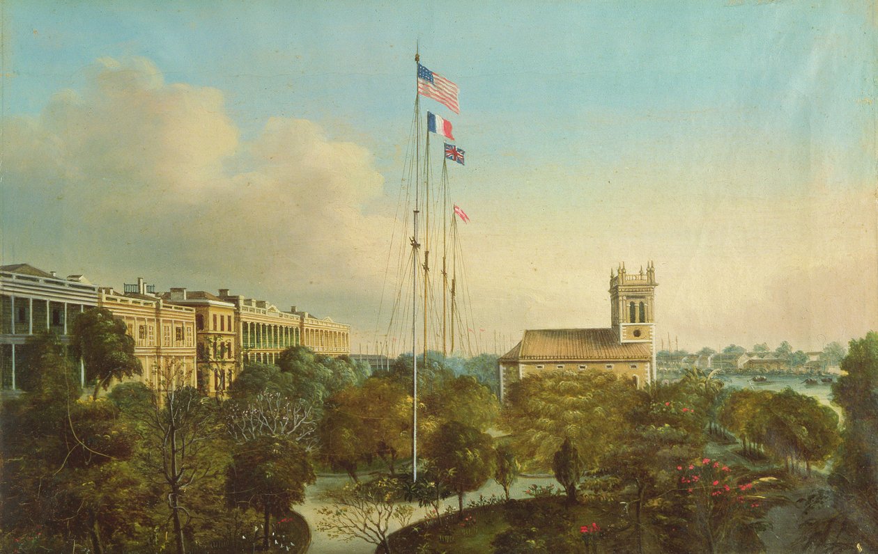 Factories at Canton, China by American School