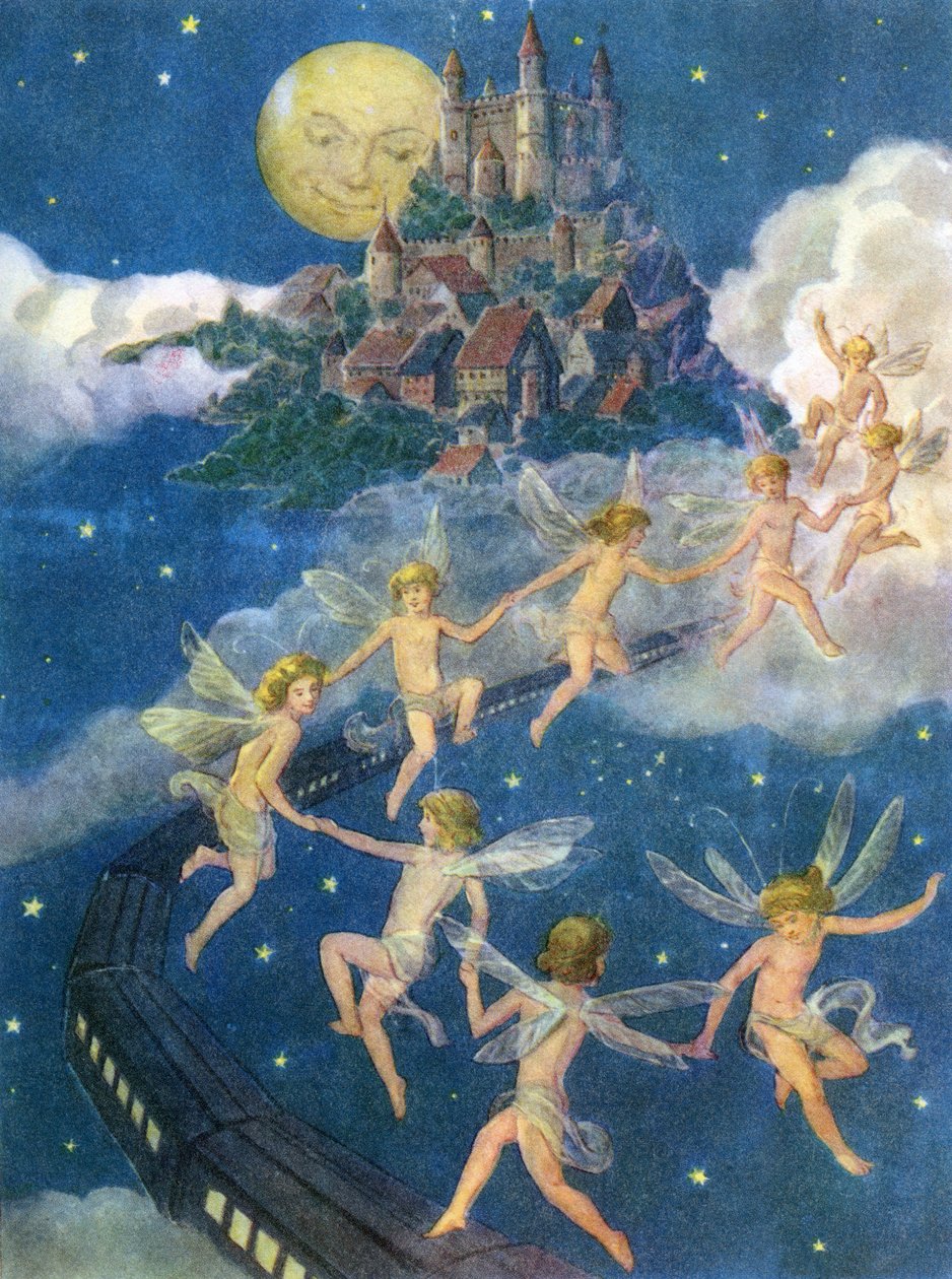 Fairies Flying to a Castle in the Sky by American School