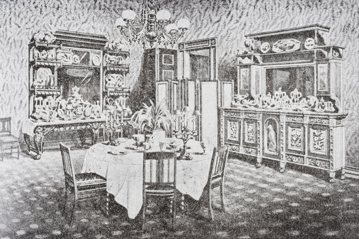 Family dining room of The White House in the 1890s, Washington D.C., United States of America by American School