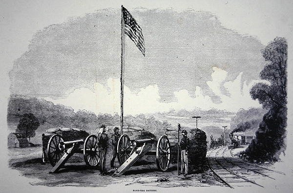 Federal Sand-Bag Battery to Protect the Railroad During the American Civil War by American School