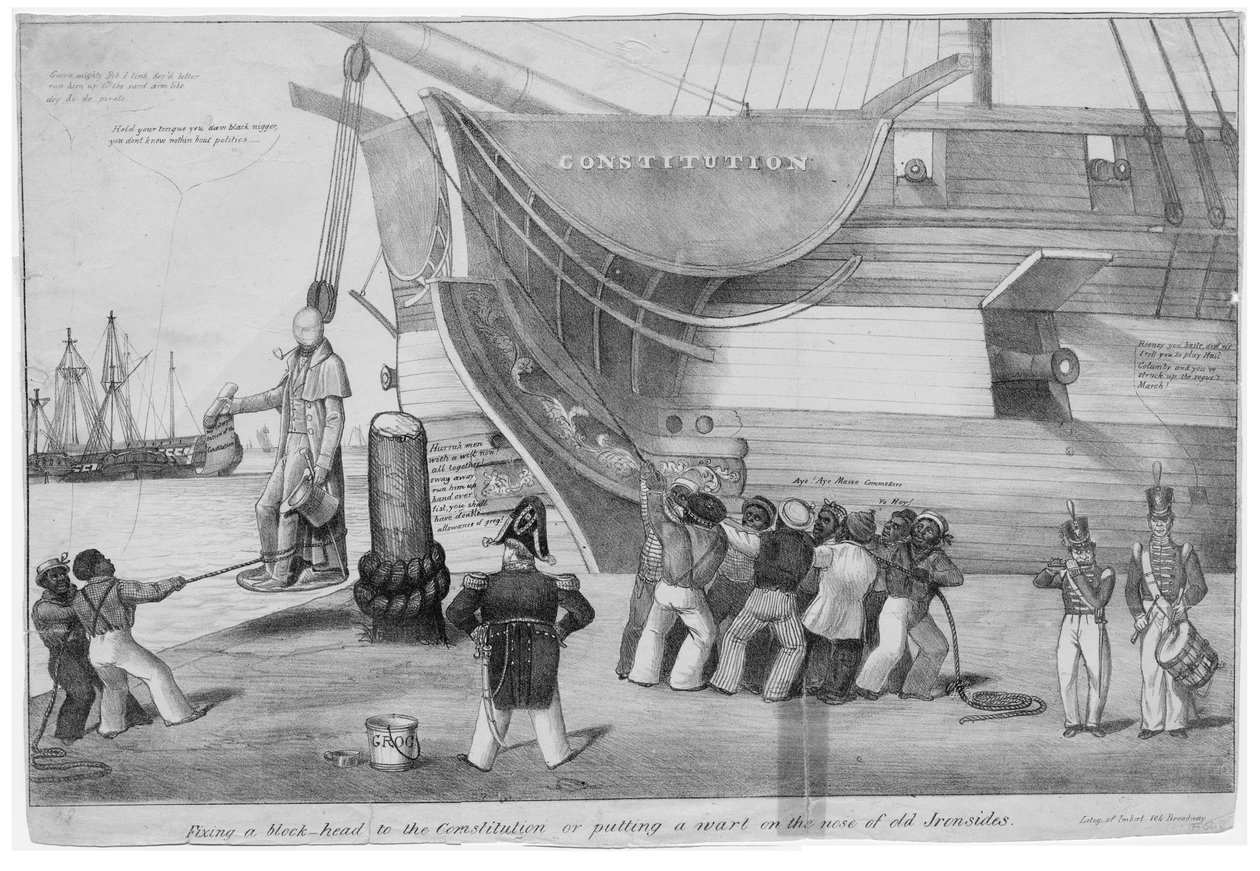 Fixing a block-head to the Constitution, or, Putting a wart on the nose of old Ironsides by American School