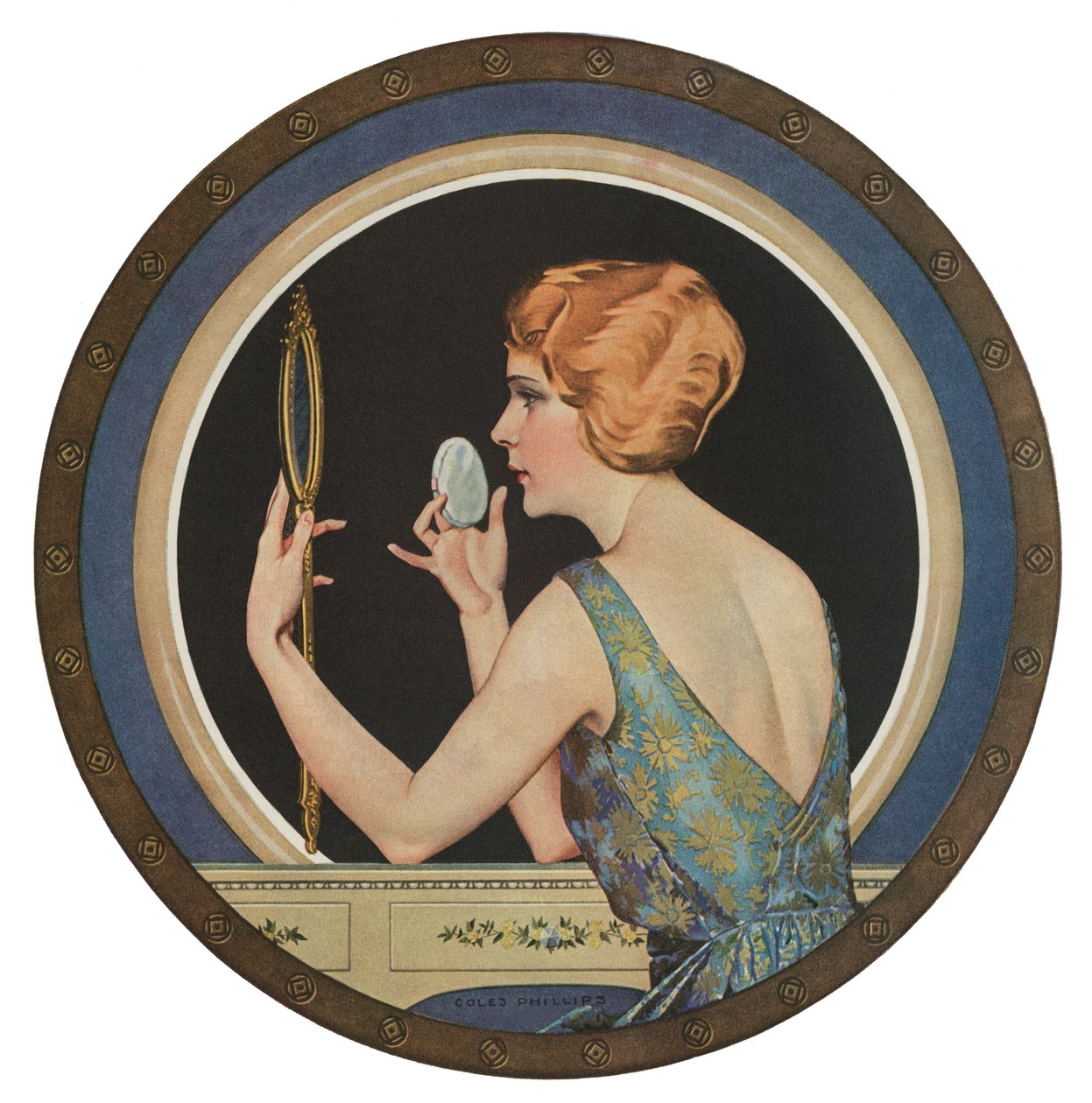 Flapper Applying Makeup in a Mirror by American School