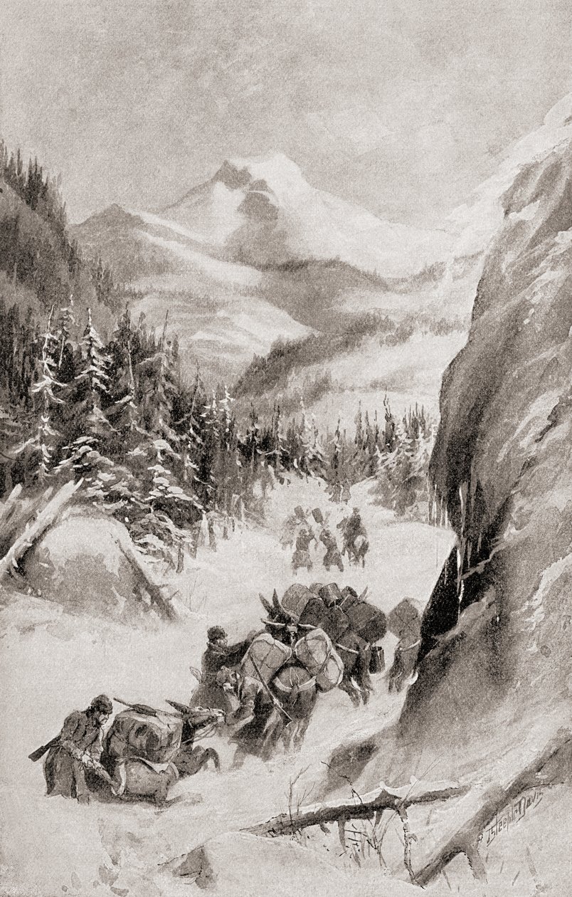 Fremont in The Rocky Mountains, North America during his fourth expedition of 1848, from 