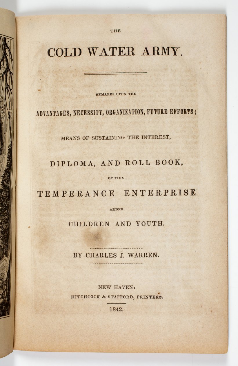 Frontispiece for The Cold Water Army Pledge by Charles J. Warren, 1842 by American School