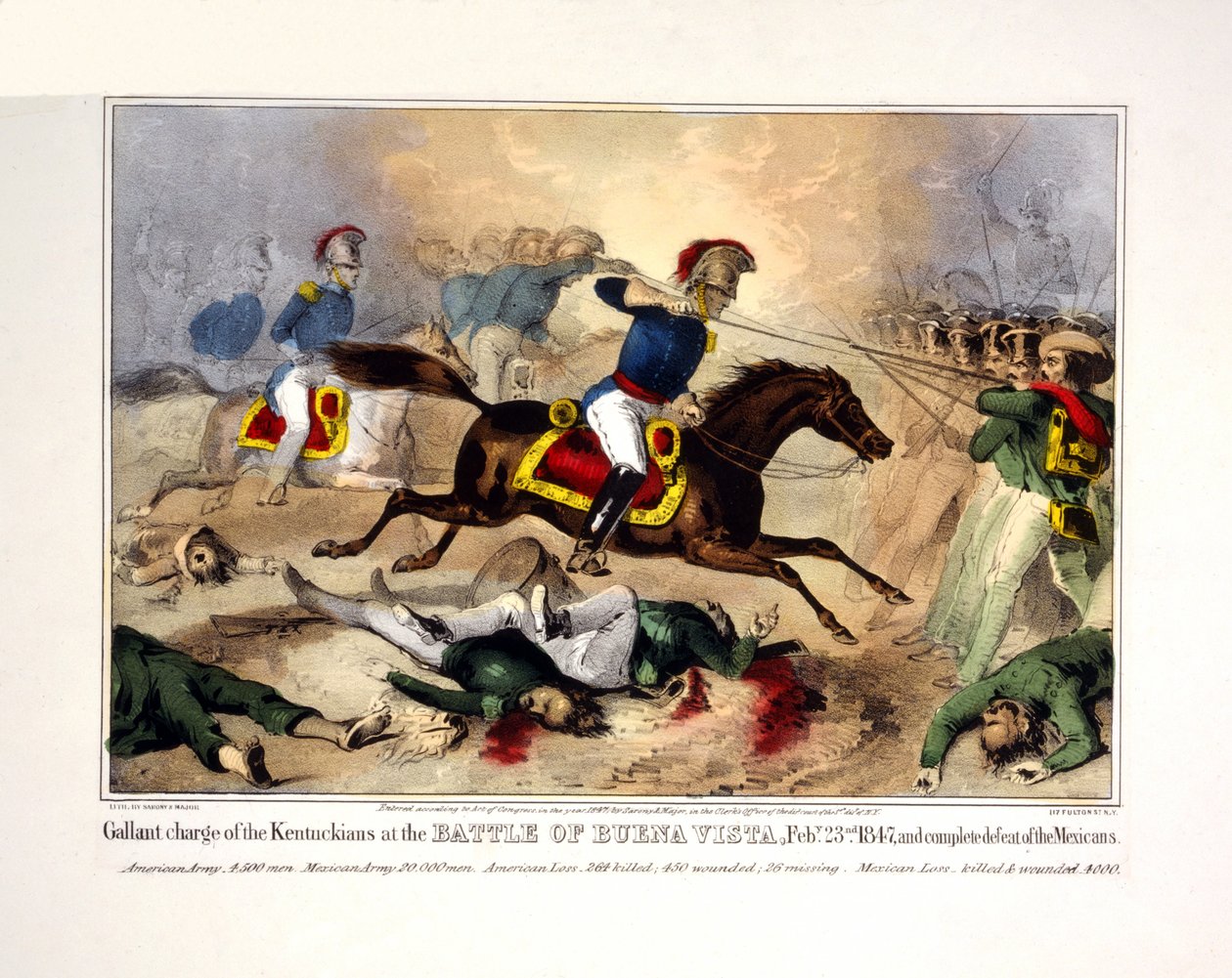 Gallant Charge of the Kentuckians at the Battle of Buena Vista, February 23, 1847 by American School