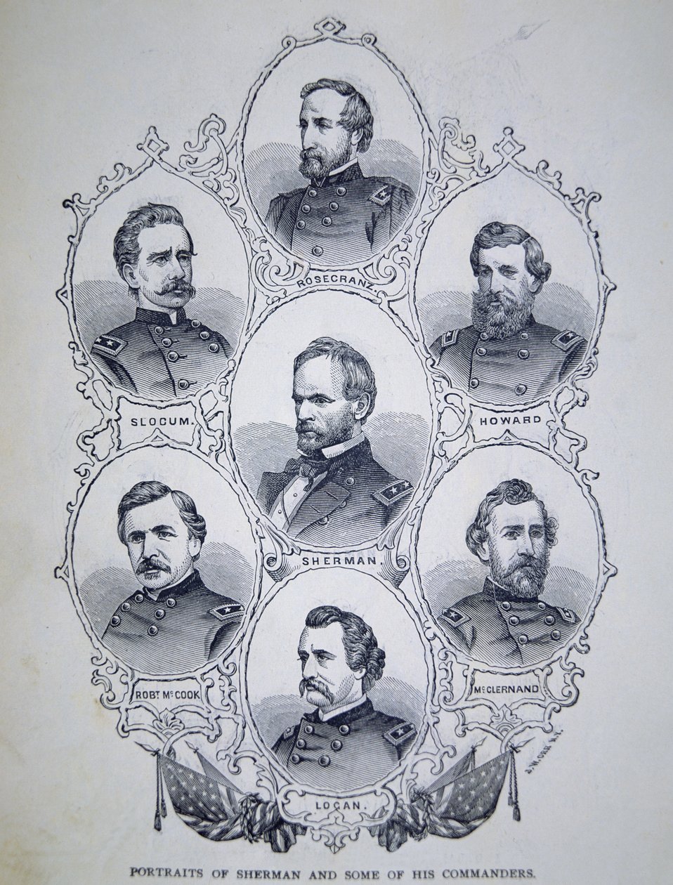 General William Tecumseh Sherman (1820-91) and some of his Union Army Commanders by American School