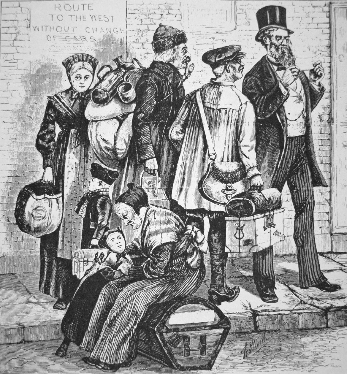 German immigrants in New York City, c.1870 by American School