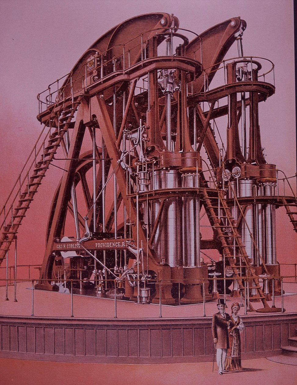 Great Corliss Steam Engine at Philadelphia Exhibition by American School