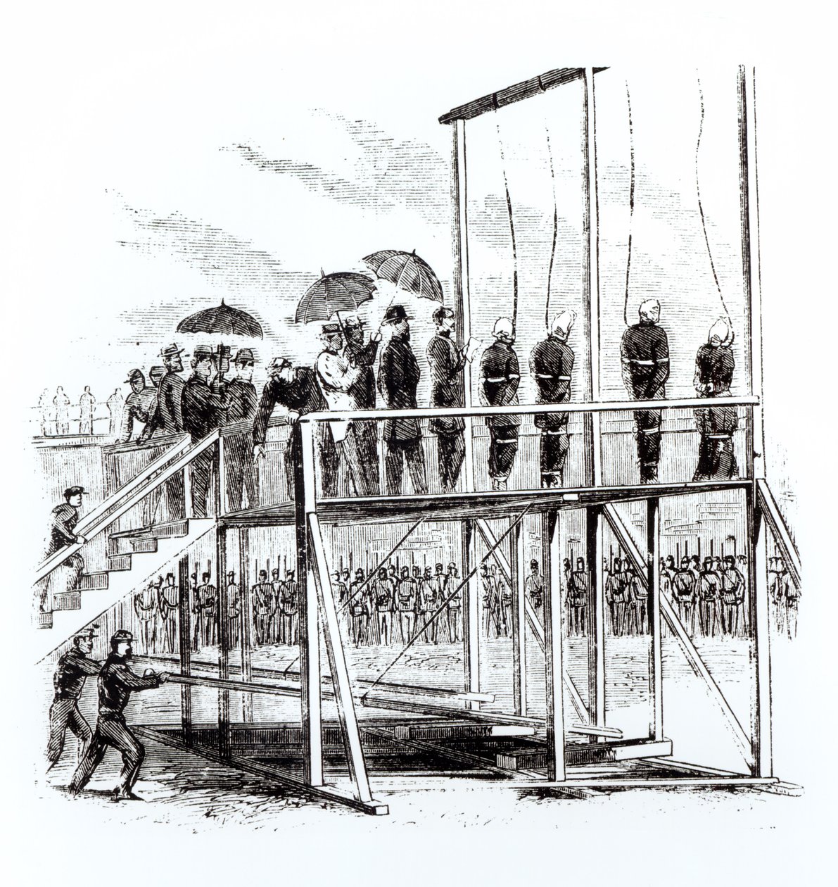 Hanging of the Lincoln assassination conspirators, July 7th, 1865 by American School