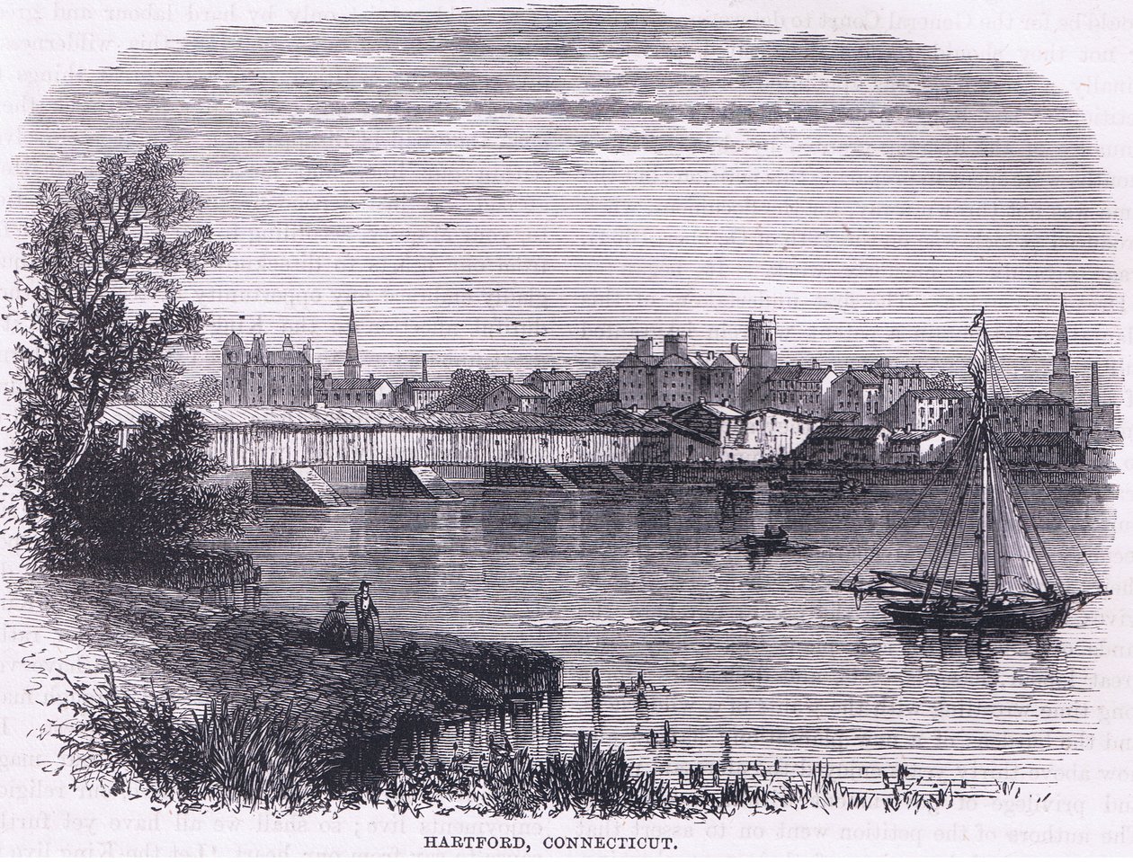Hartford, Connecticut (1664), illustration from Cassell