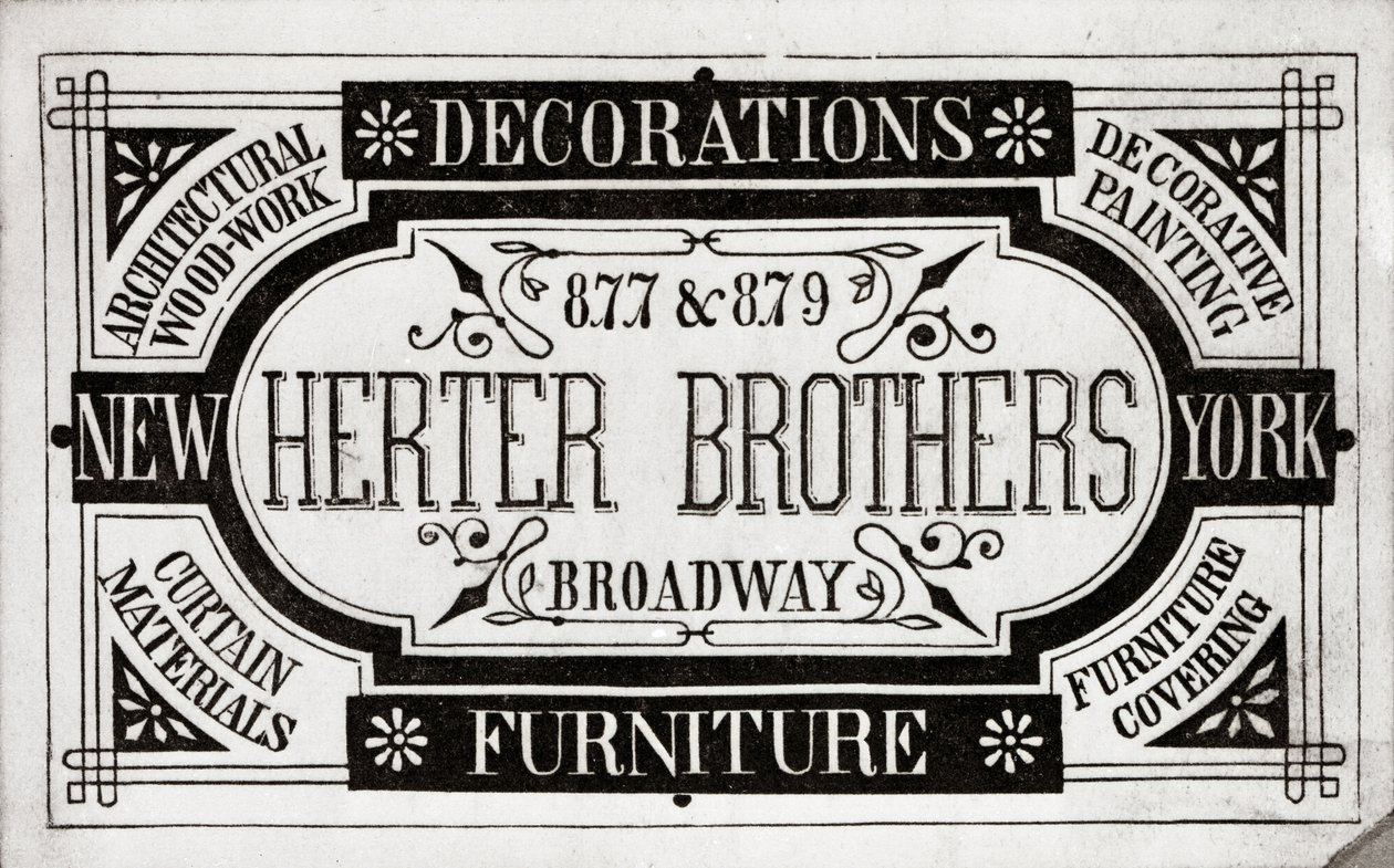 Herter Brothers, Decorations, Furniture, 877 & 879 Broadway, New York by American School