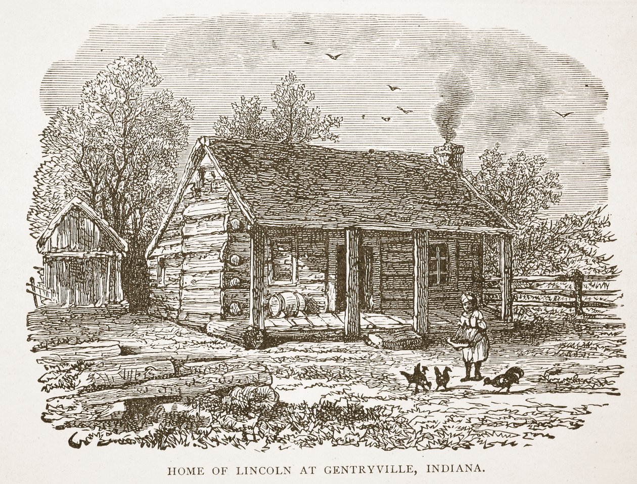 Home of Lincoln at Gentryville, Indiana, from a Book Published 1896 by American School