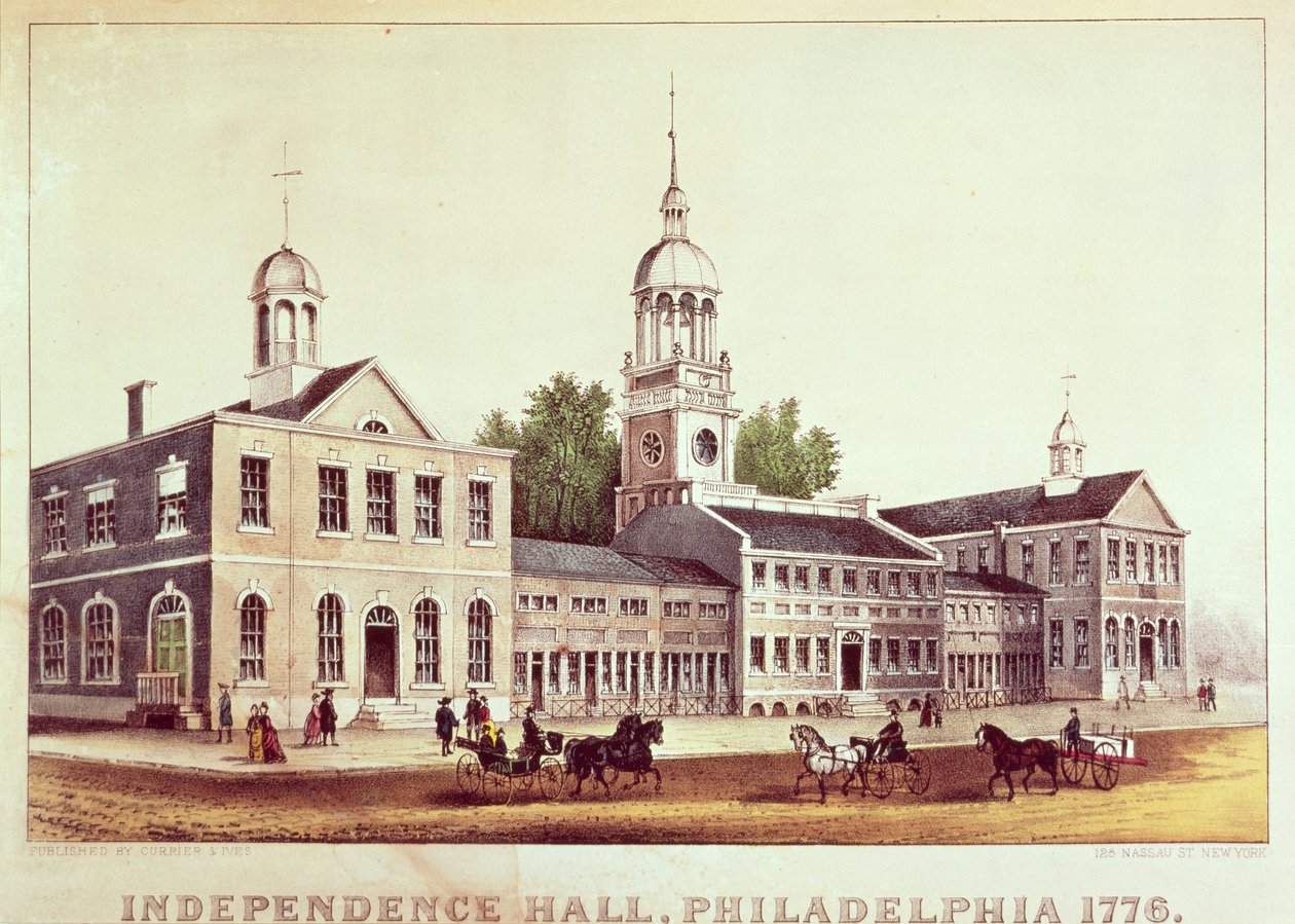 Independence Hall, Philadelphia, 1776, published by Nathaniel Currier and James Merritt Ives by American School