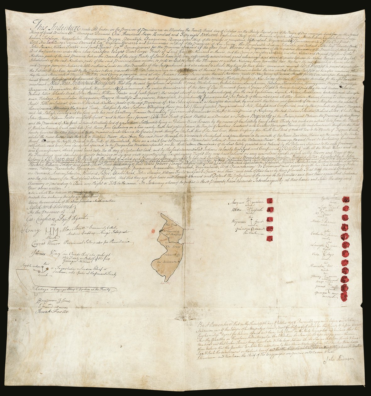 Indian Treaty, Easton Conference, Pennsylvania, 23 October 1758 by American School