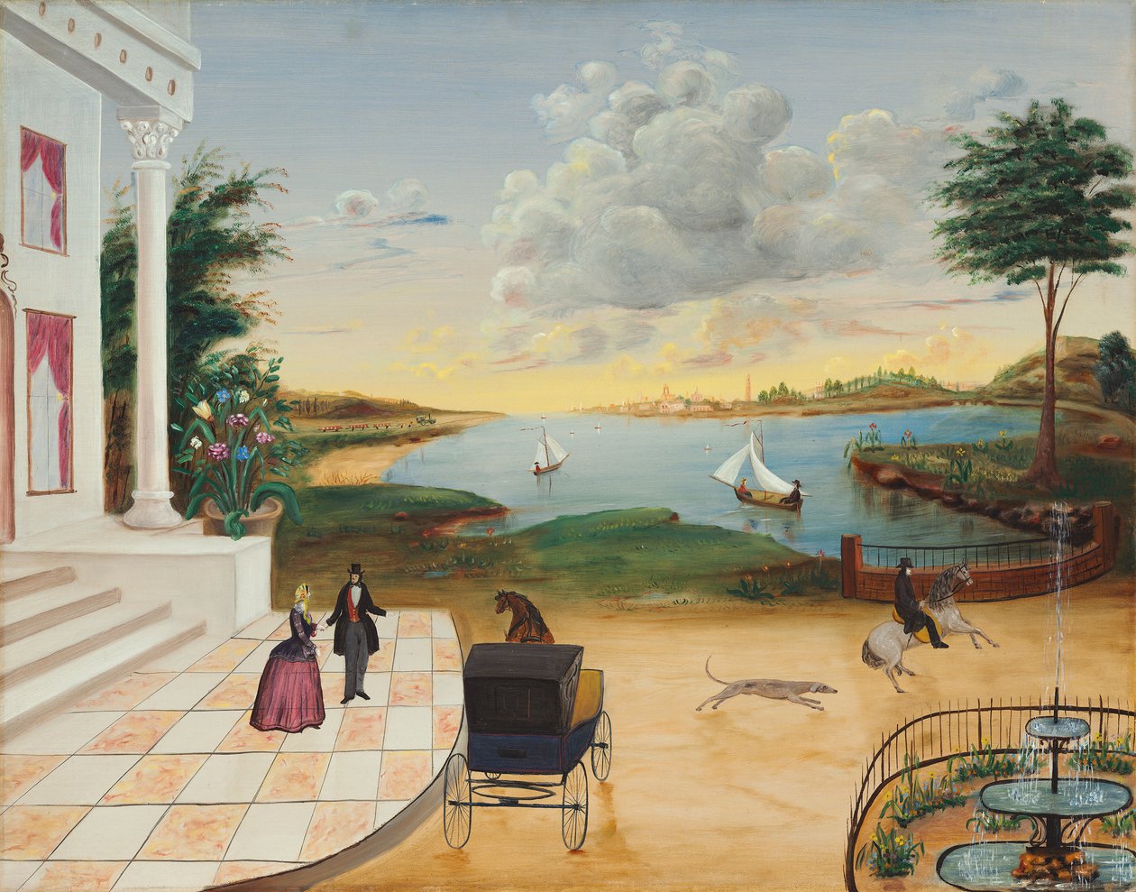 Leaving the Manor House, c.1850-55 by American School