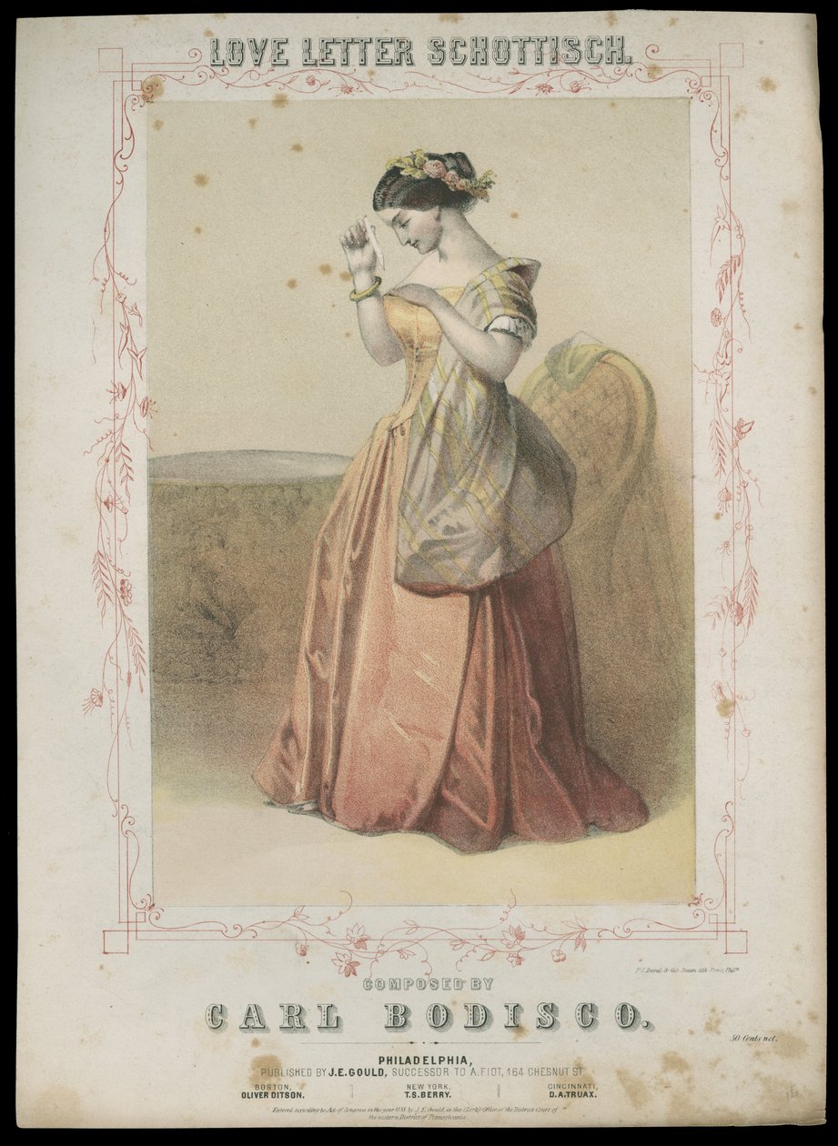Love Letter Schottisch by American School: Fine art print
