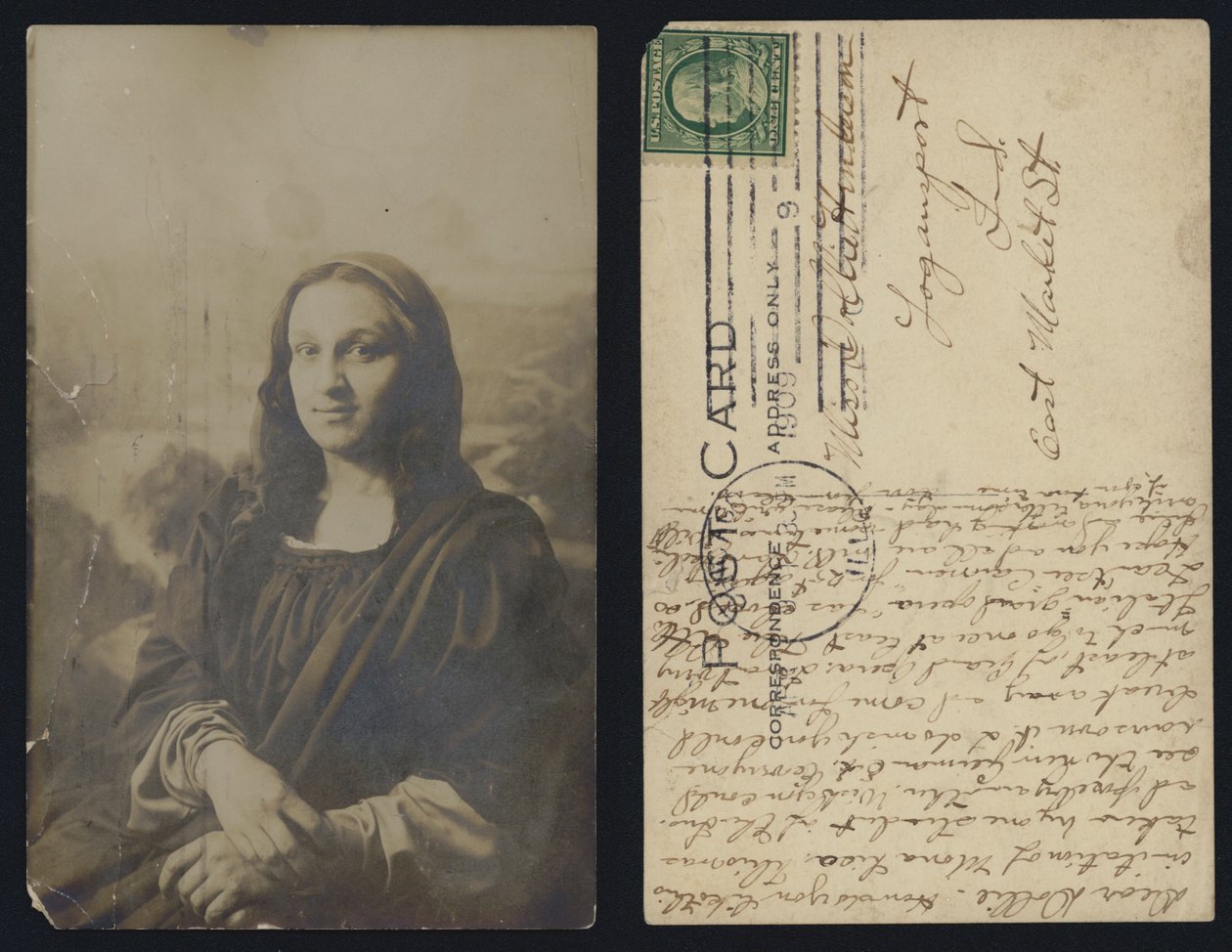 Male Mona Lisa Postcard by American School