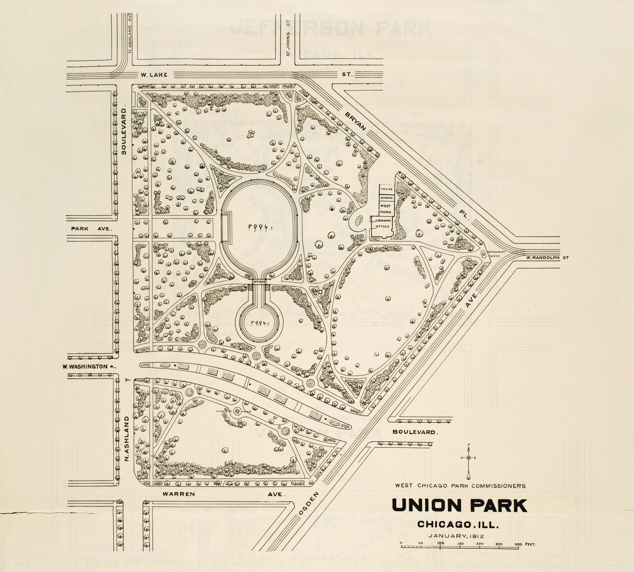 Map of Union Park, Chicago, Illinois by American School