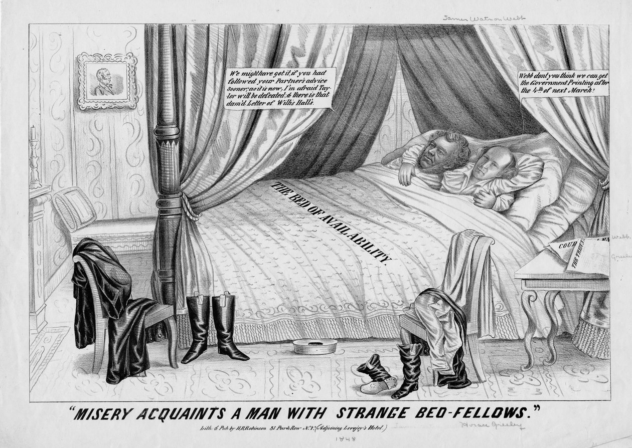 Misery Acquaints a Man with Strange Bed-fellows by American School
