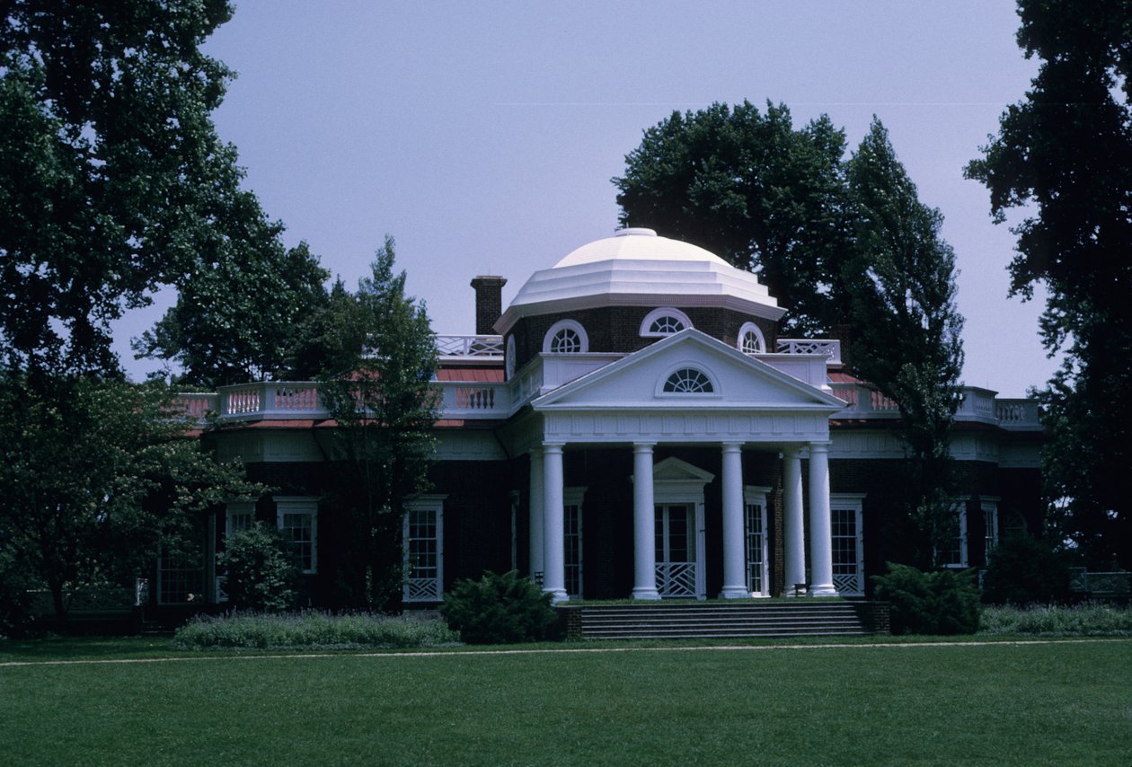 Monticello, designed by Thomas Jefferson by American School