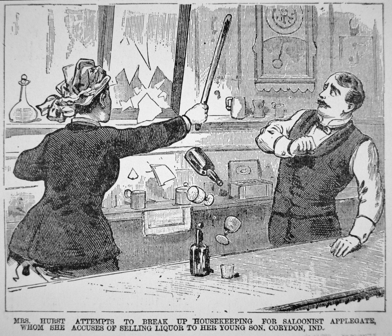 Mrs Hurst breaks up a saloon, from the 