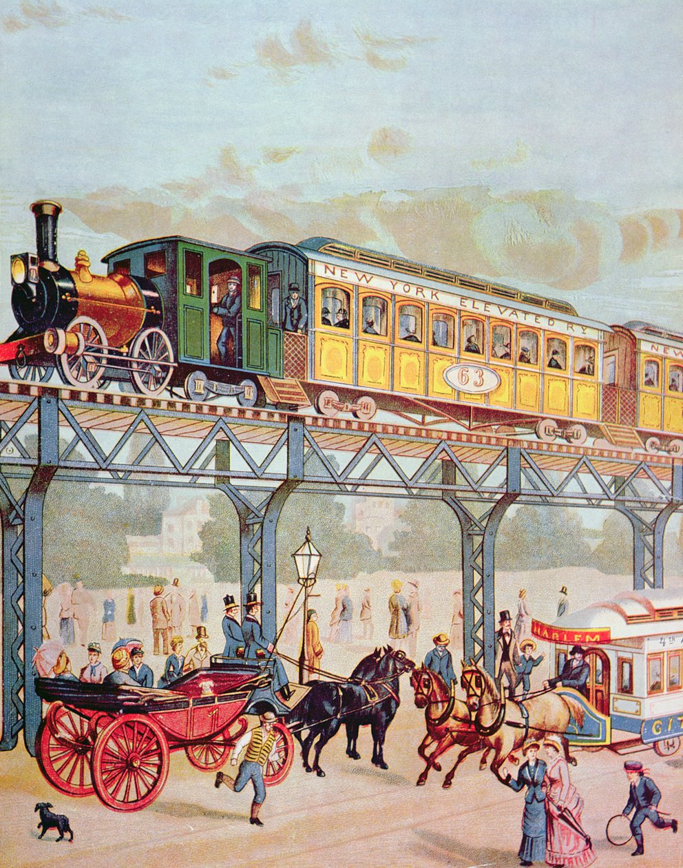 New York Elevated Railway, c.1880 by American School