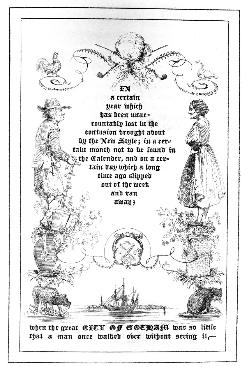 Opening page of The Nameless Old Woman, from A Christmas Gift from Fairy Land, 1838 by American School