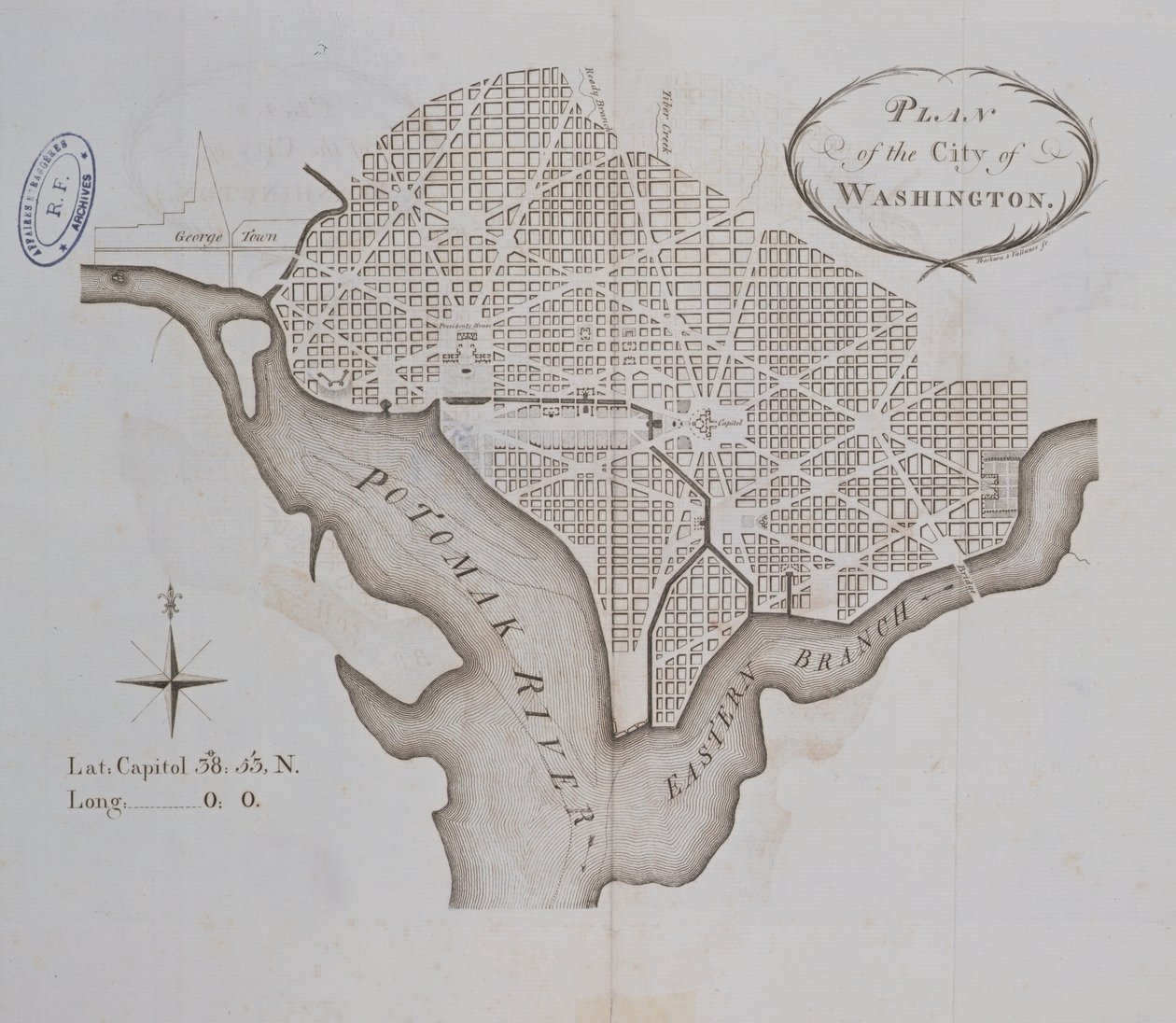 Plan of the City of Washington as originally laid out in 1793 by American School