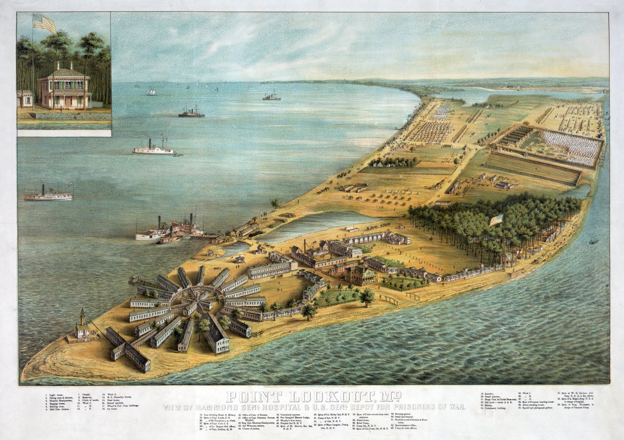 Point Lookout, MD - View of Hammond General Hospital and U.S. General Depot for Prisoners of War by American School