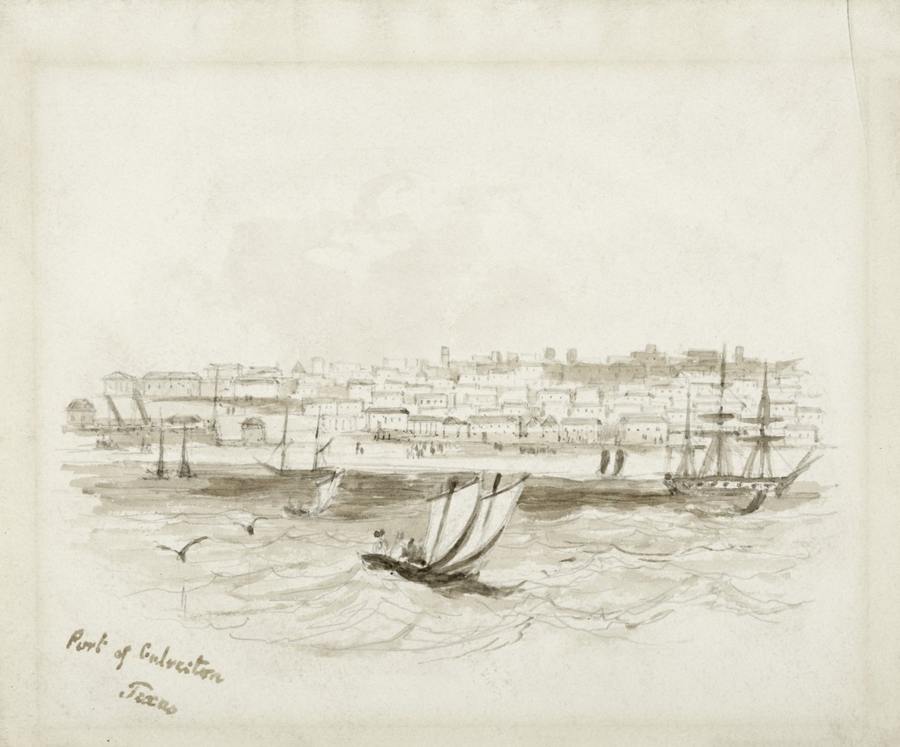 Port of Galveston, Texas, late 1800s by American School