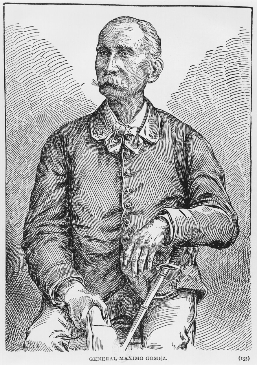 Portrait of General Maximo Gomez (1836-1905) from The Story of Cuba by Murat Halstead by American School