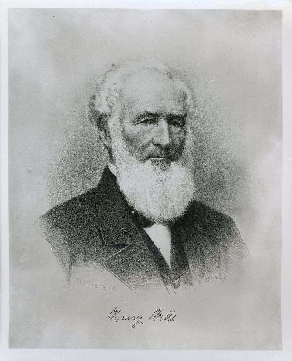 Portrait of Henry Wells (1805-78) co-founder of Wells Fargo & Co. by American School