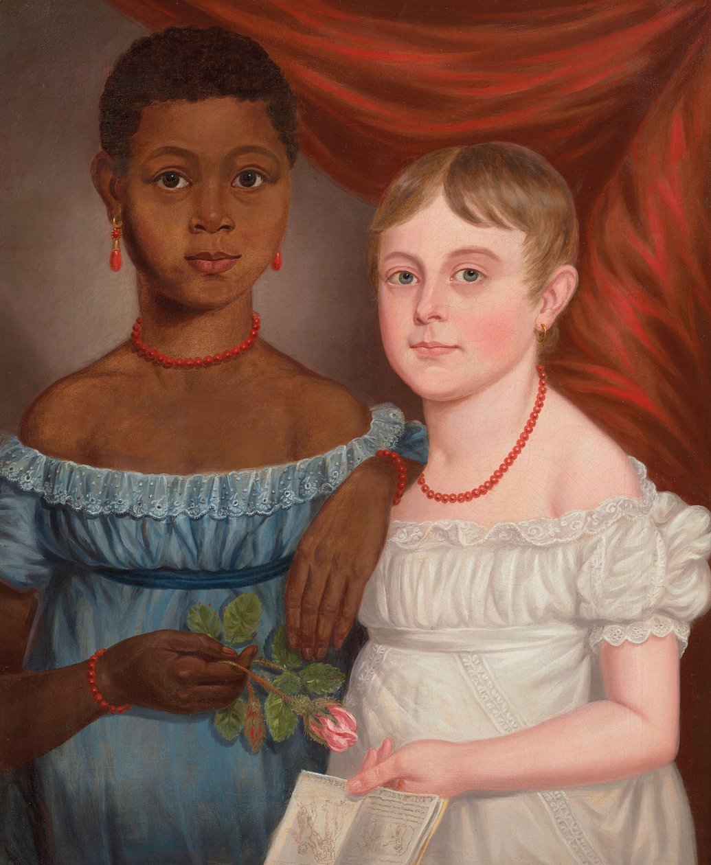 Portrait of Two Girls, early 19th century by American School