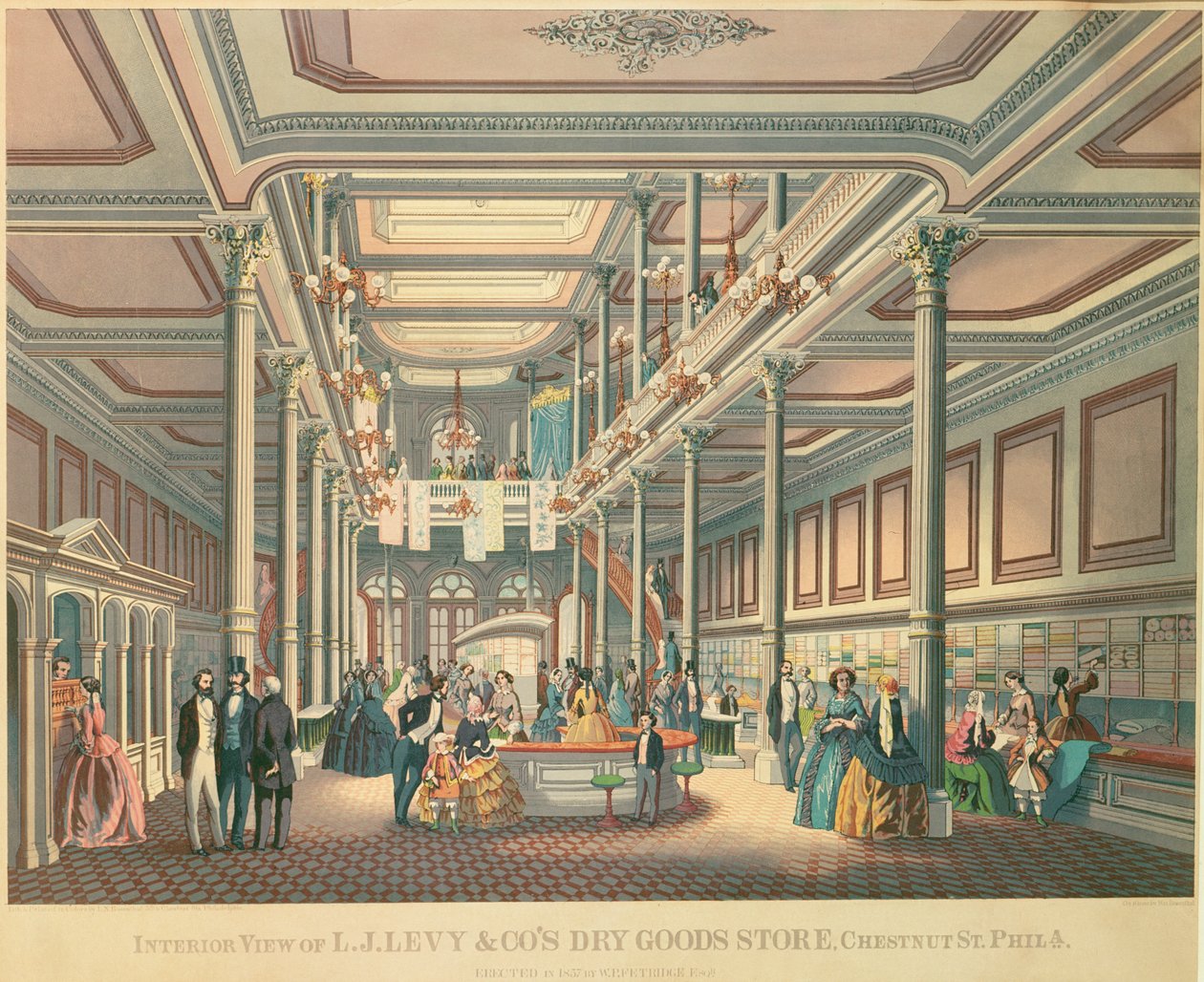Poster advertising Levys Dry Goods Store, Philadephia, published by L.N. Rosenthal by American School