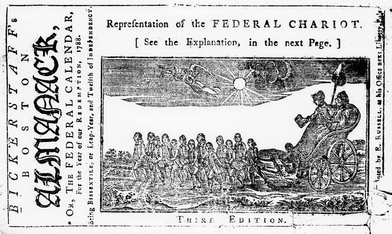 Representation of the Federal Chariot, cover illustration from Bickerstaff