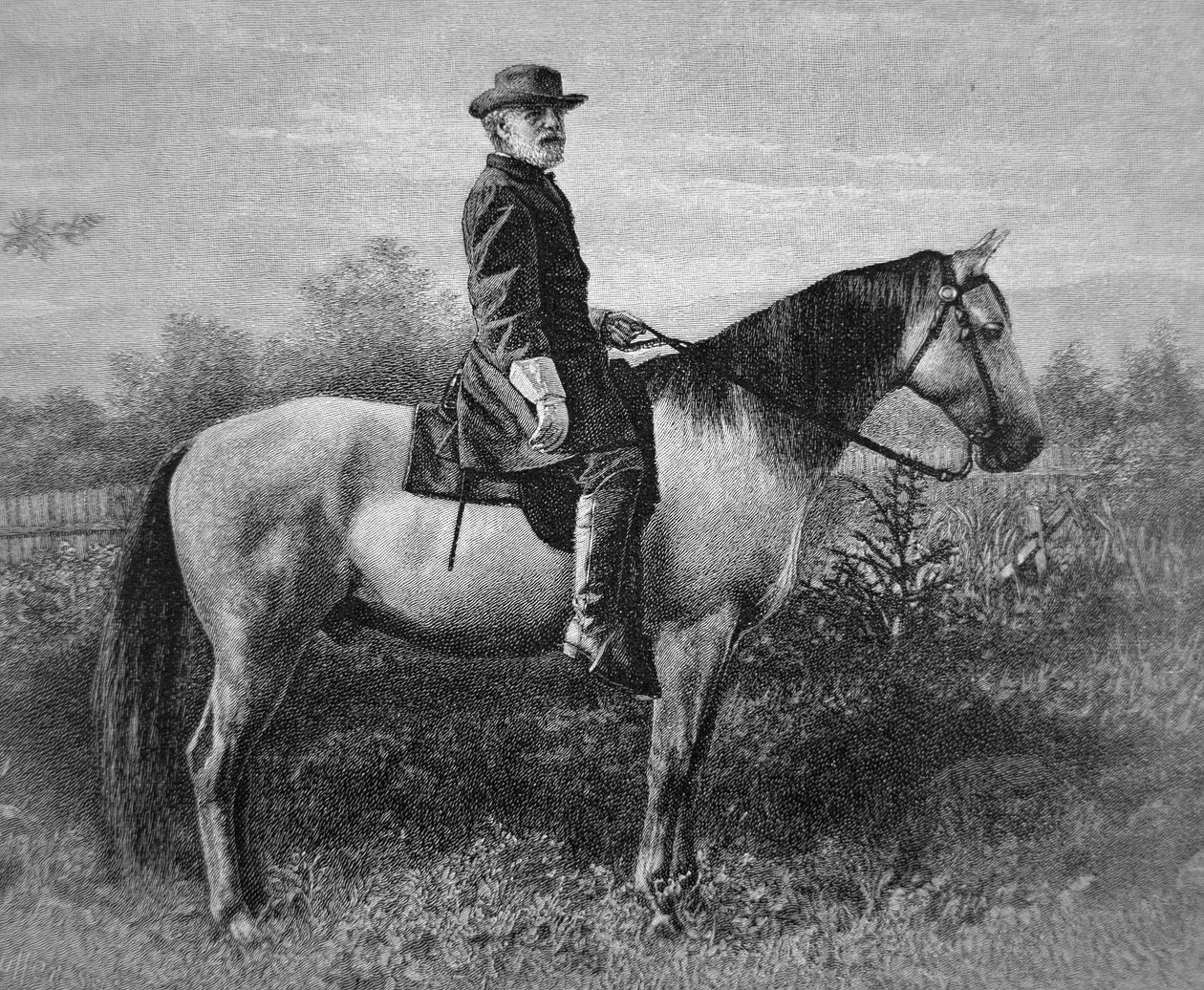 Robert E. Lee (1807-70) on his war horse 
