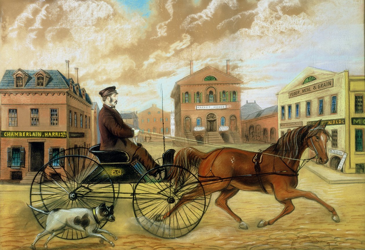Samuel Chamberlain in Market Square, Salem by American School