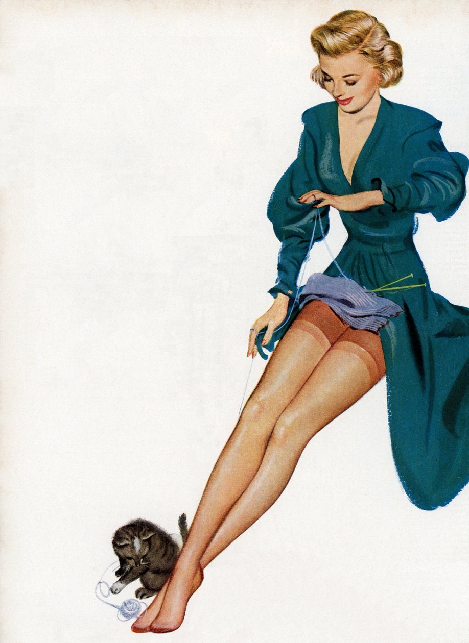 Sexy Woman Showing Off Her Nylons by American School
