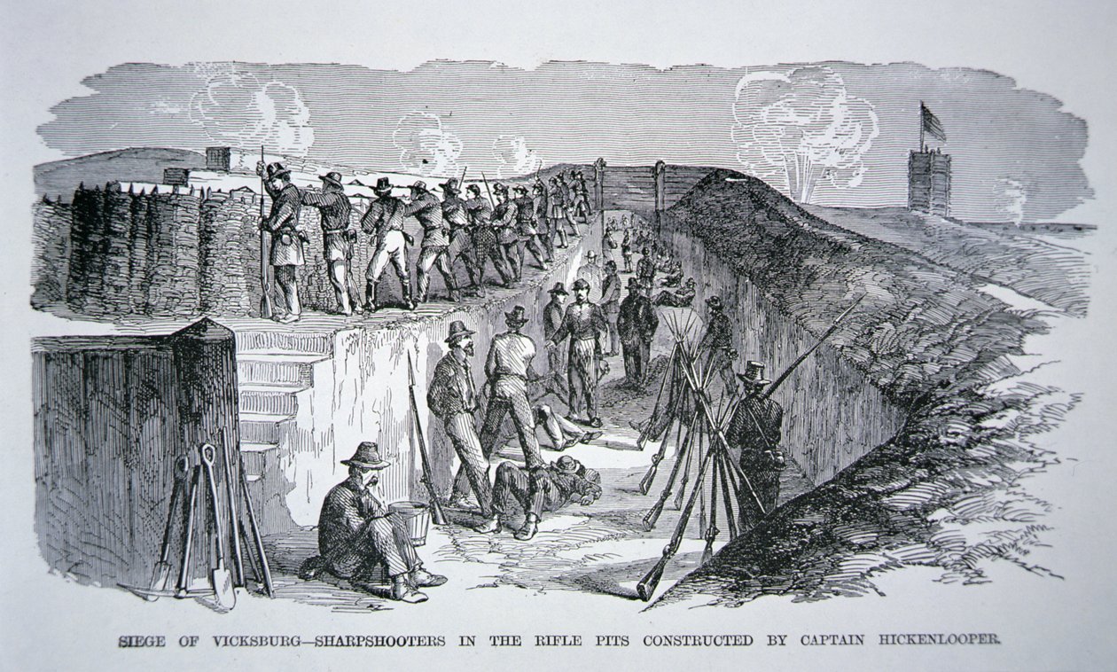 Siege of Vicksburg - Sharpshooters in the rifle pits constructed by General Hickenlooper by American School