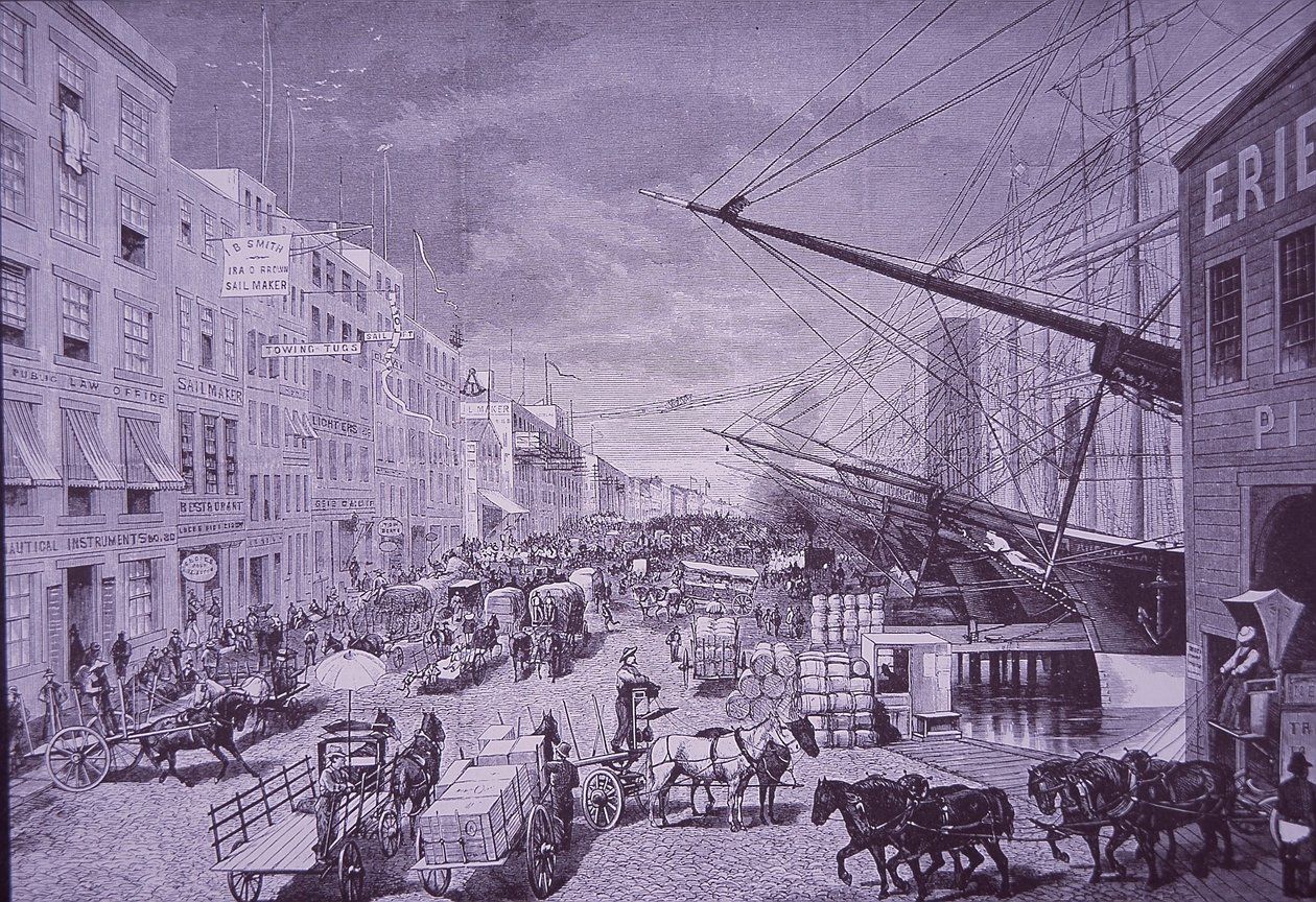 South Street Seaport in the 1870s, New York City by American School