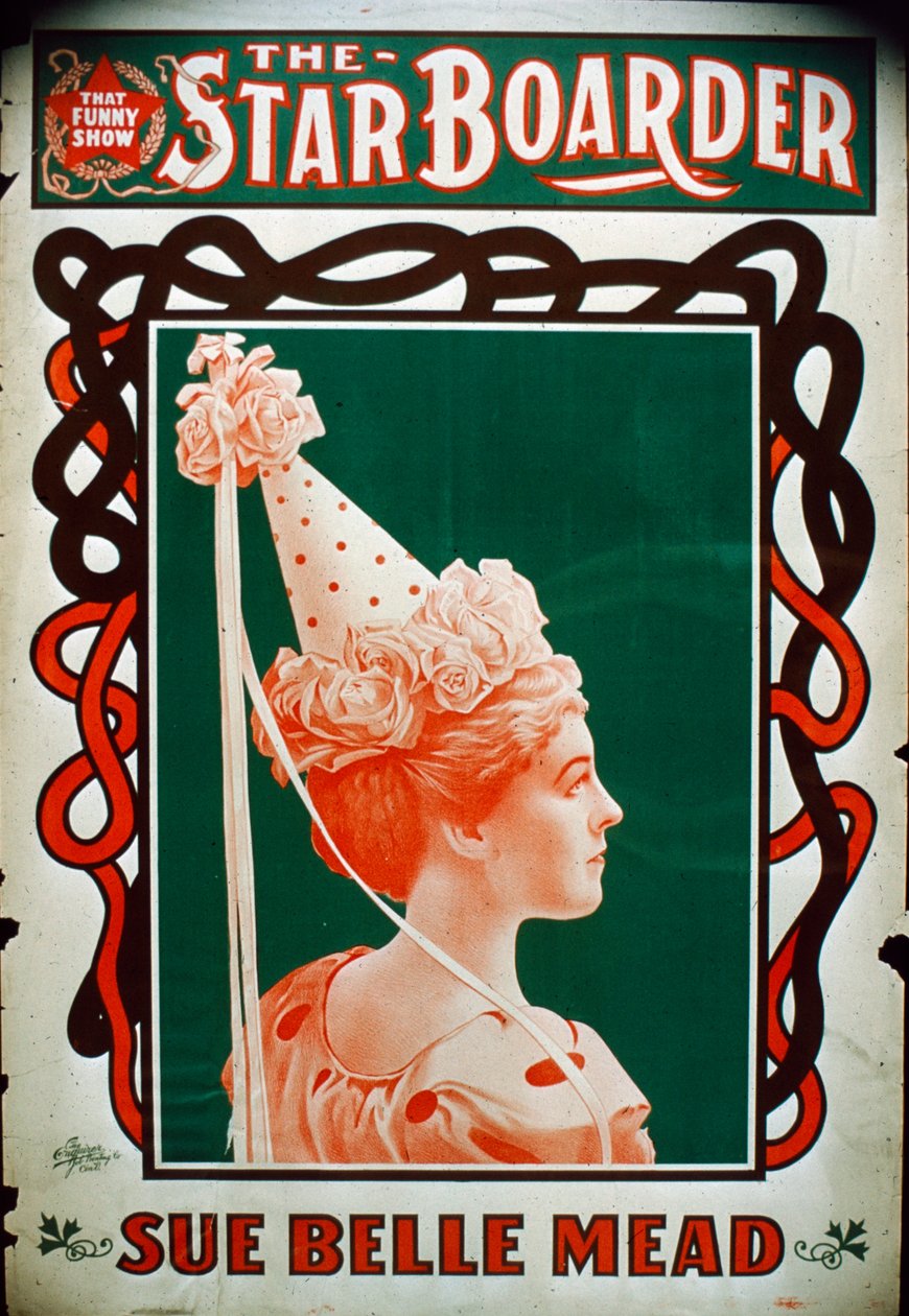 Star Boarder Theater Poster with actress Sue Belle Mead, c.1900 by American School