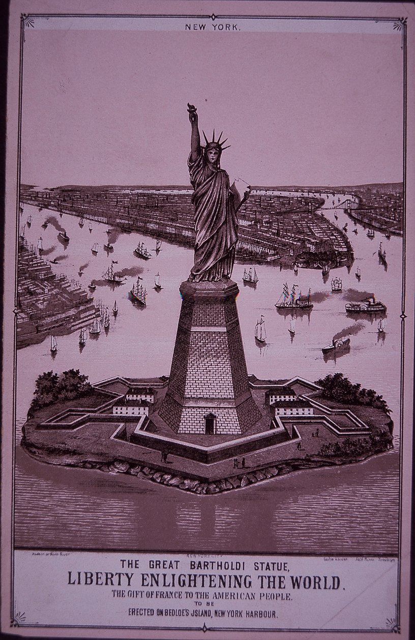 Statue of Liberty ‘To Be Erected on Bedloe’s Island’, Print of 1885 by American School