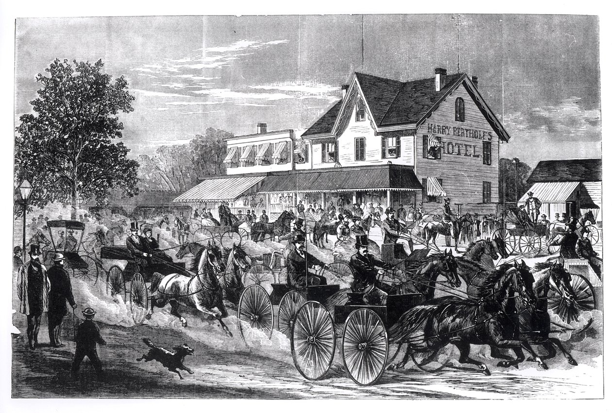 Street Scene in New York, illustration from New York in the Nineteenth Century by American School