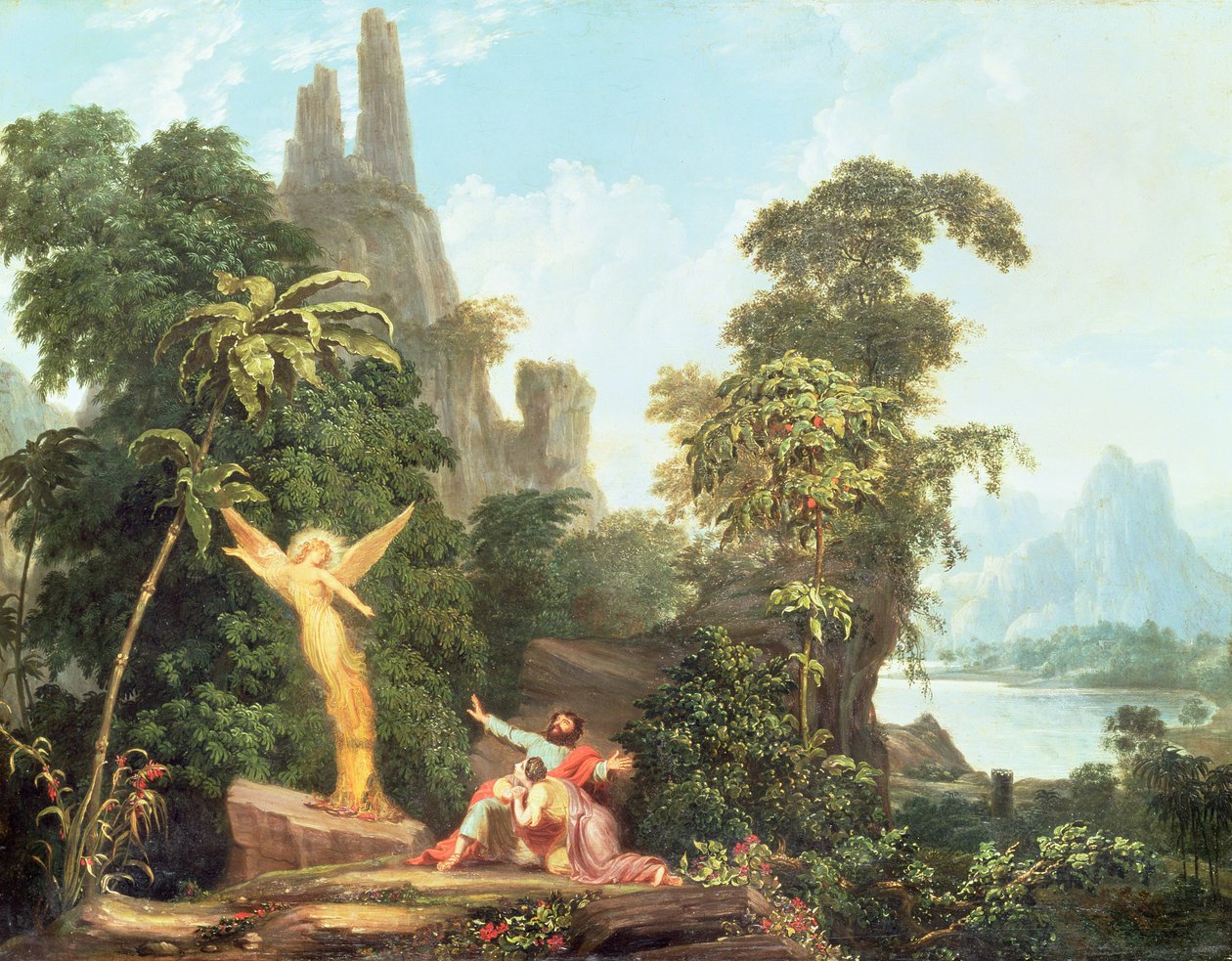 The Angel Appearing to Manoah by American School