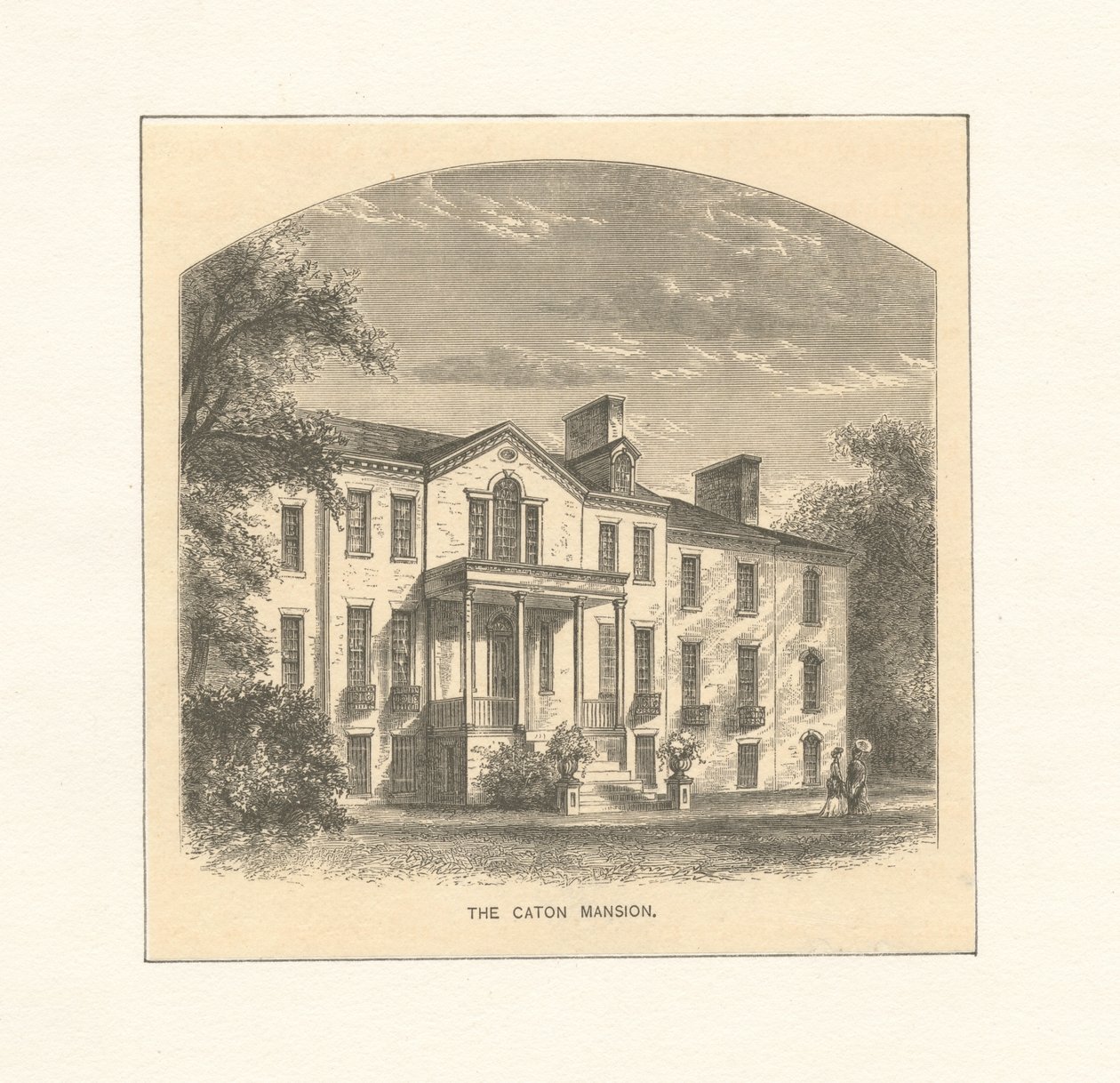 The Caton Mansion, c.1870 (engraving) by American School