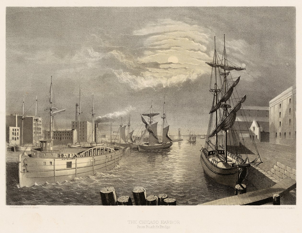 The Chicago Harbor by American School